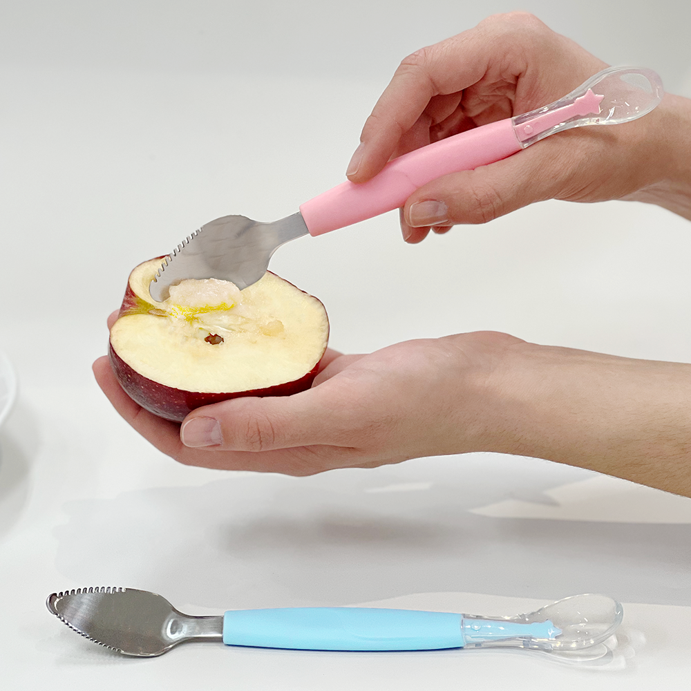 Colher 2 em 1 Infantil Azul Buba para Introdução Alimentar