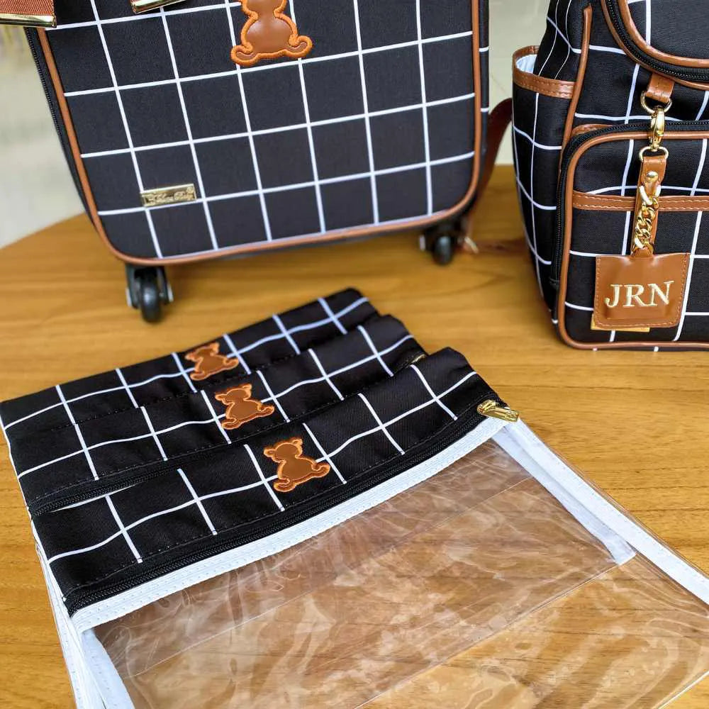 Kit Baby 4 Personalizado - Geo Preto I Caramelo