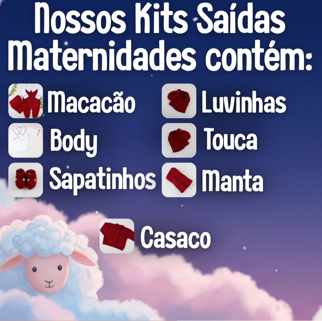 Kit Saída Maternidade Personalizável Completa Branco + Vermelho | Personalize Com o Nome do Seu Príncipe