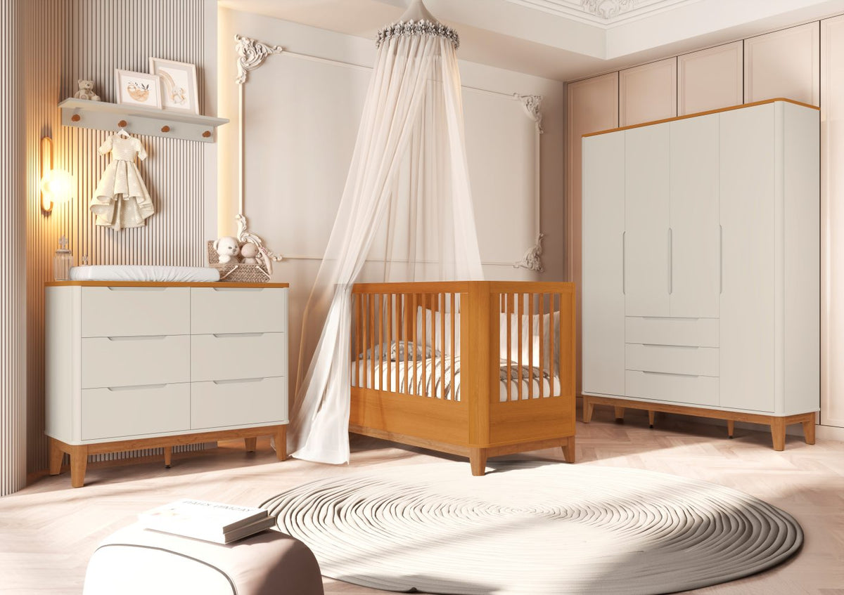 Cômoda Boom 6 Gavetas Reller - Areia Fosco Com Savana