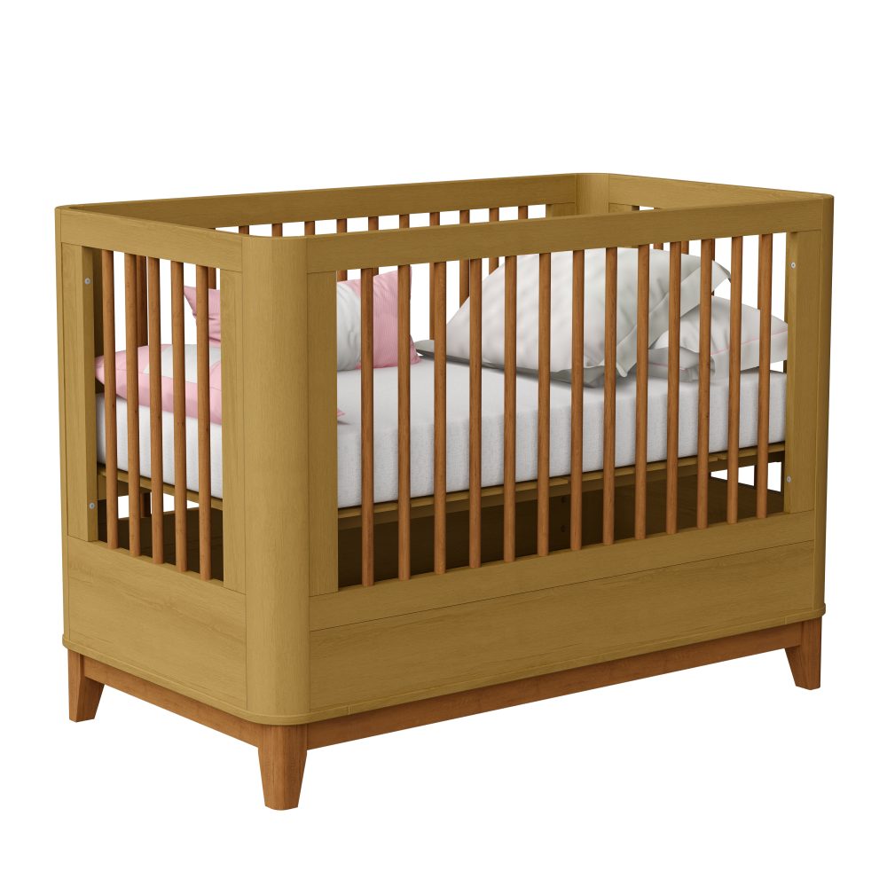 Quarto de Bebê Boom Slim Classic| Guarda-Roupa 3 Portas, Cômoda e Berço Reller - Areia Fosco Com Savana