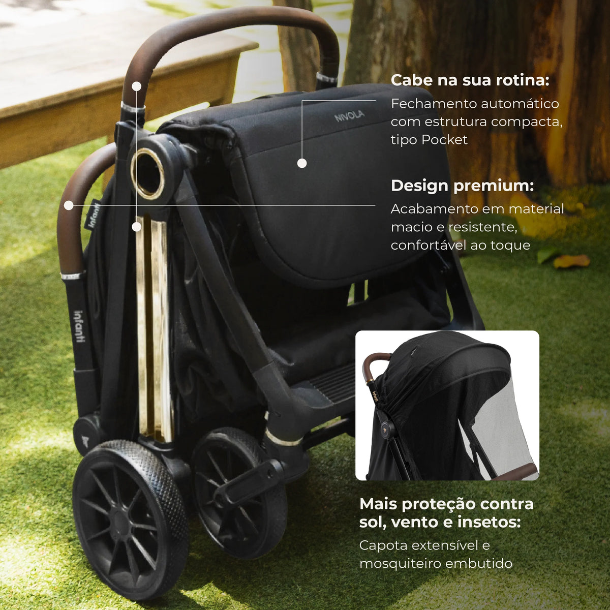Carrinho Infanti Travel System Nivola Duo Preto Solar