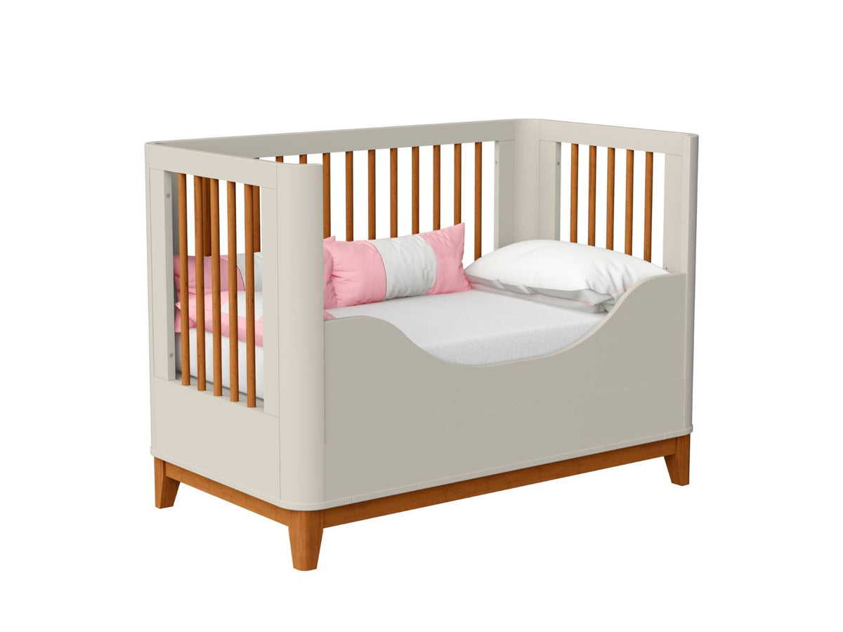 Quarto de Bebê Boom Slim Classic| Guarda-Roupa 3 Portas, Cômoda e Berço Reller - Areia Fosco Com Savana