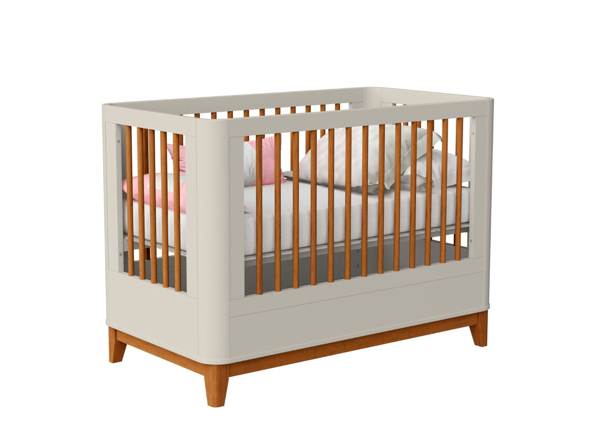 Quarto de Bebê Boom Slim Classic| Guarda-Roupa 3 Portas, Cômoda e Berço Reller - Areia Fosco Com Savana