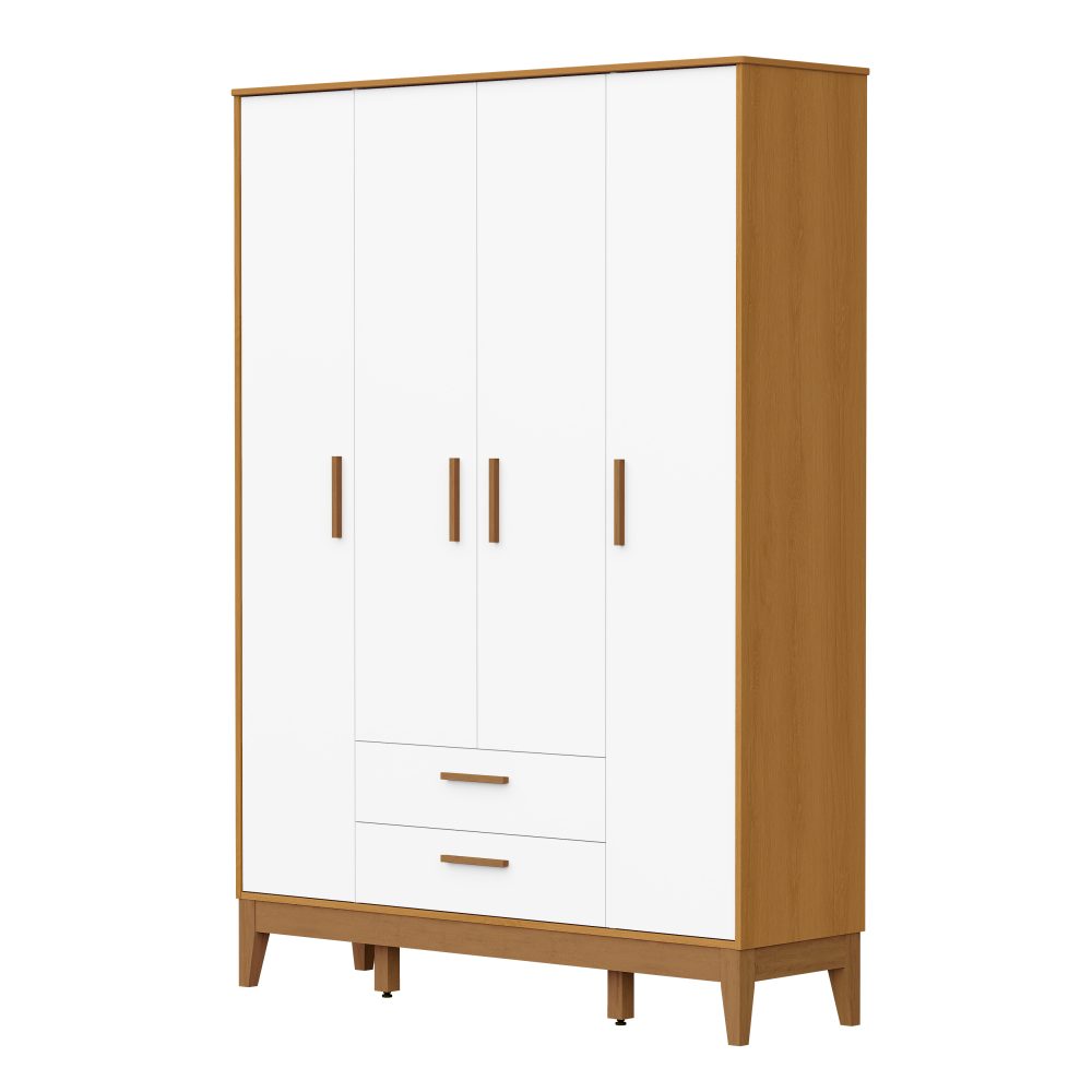 Roupeiro Flip Reller - Branco Fosco com Savana