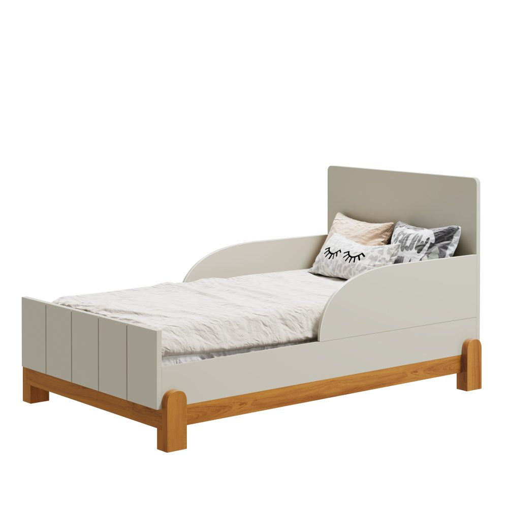 Quarto de Bebê Lotus Reller | Guarda-Roupa 4 Portas, Cômoda Sapateira e Berço - Areia Com Savana