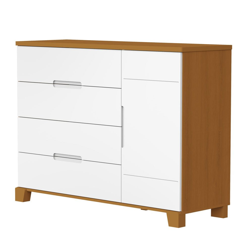 Cômoda Sapateira Luna Reller - Branco Fosco Com Savana