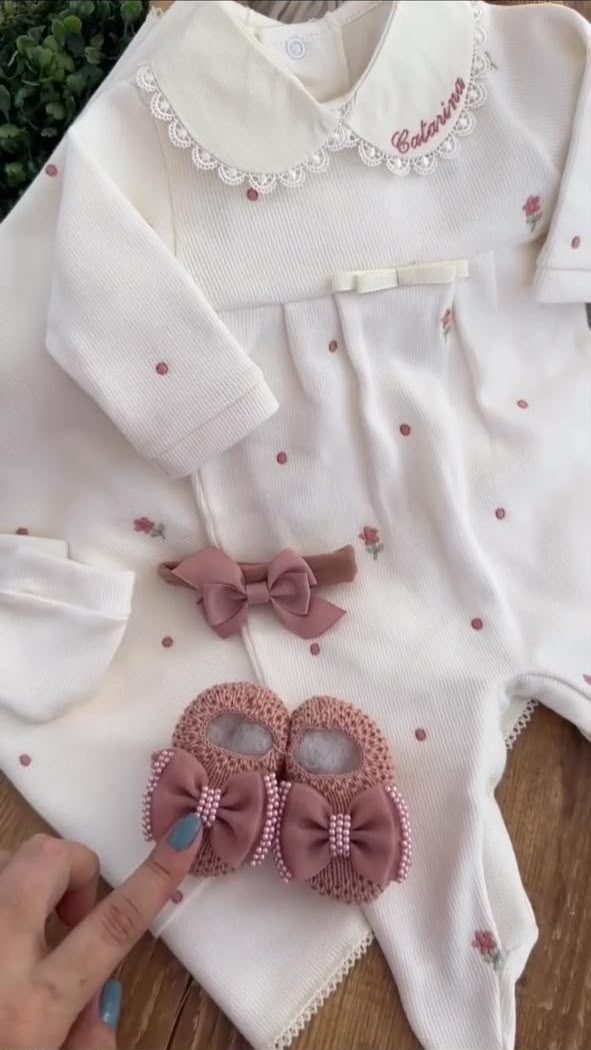 Saída De Maternidade Feminina Bebê algodão catarina- ACOMPANHA BODY