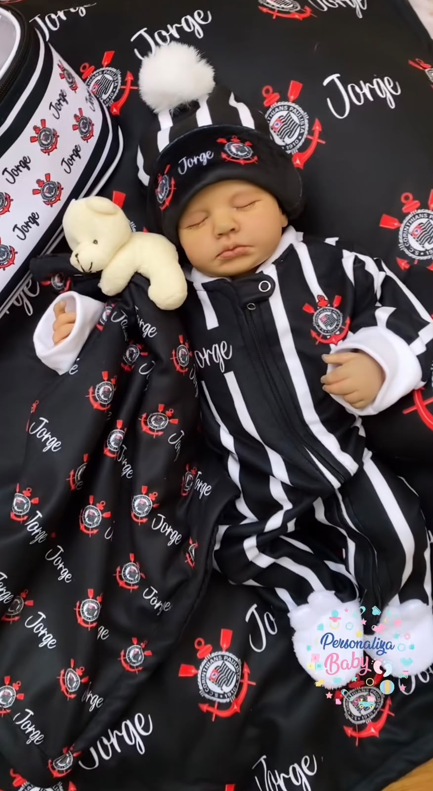 Kit Maternidade Personalizado Completo MASCULINA Corinthians | Personalize Com o Nome do seu PrĂncipe