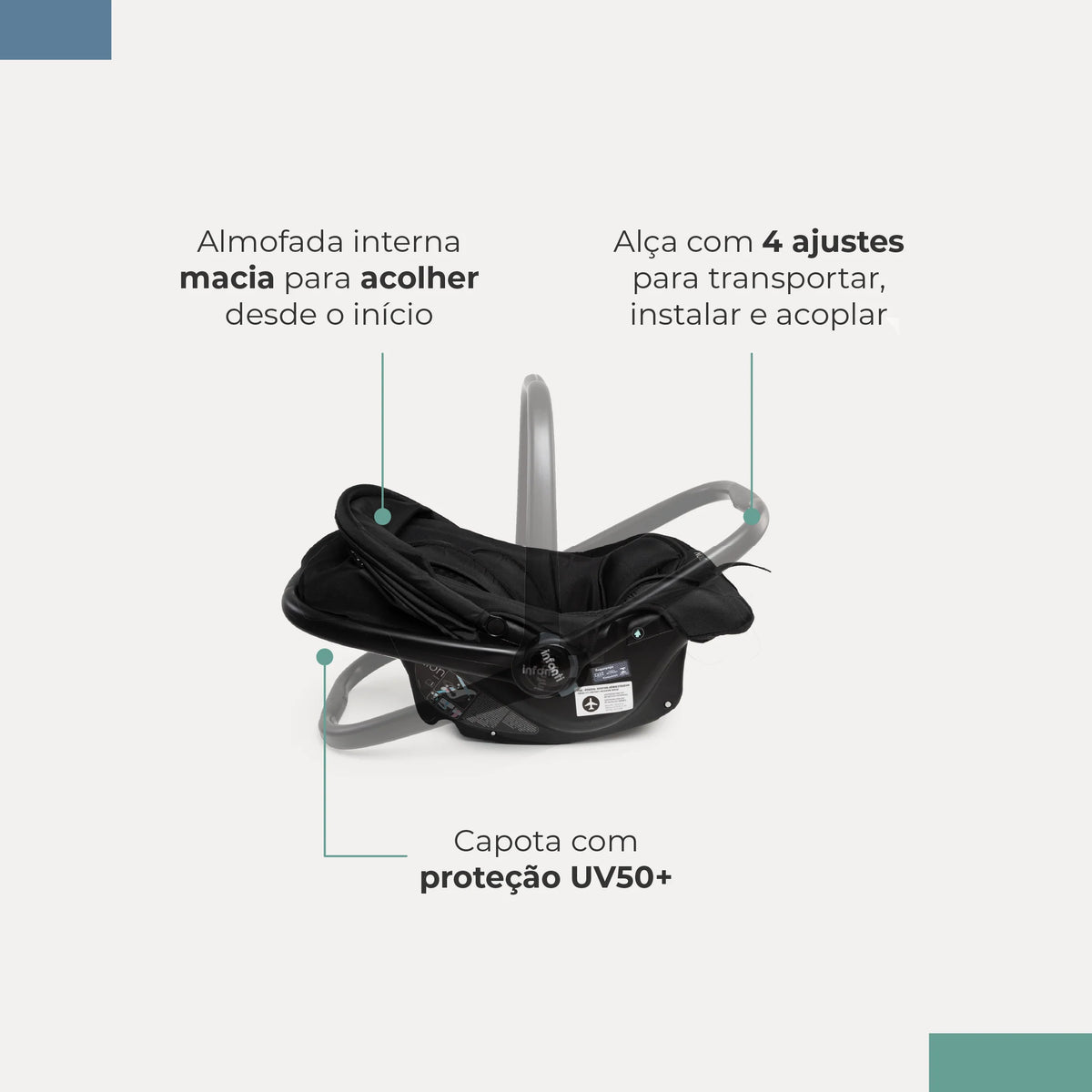 Carrinho Infanti Travel System Nivola Duo Preto Solar