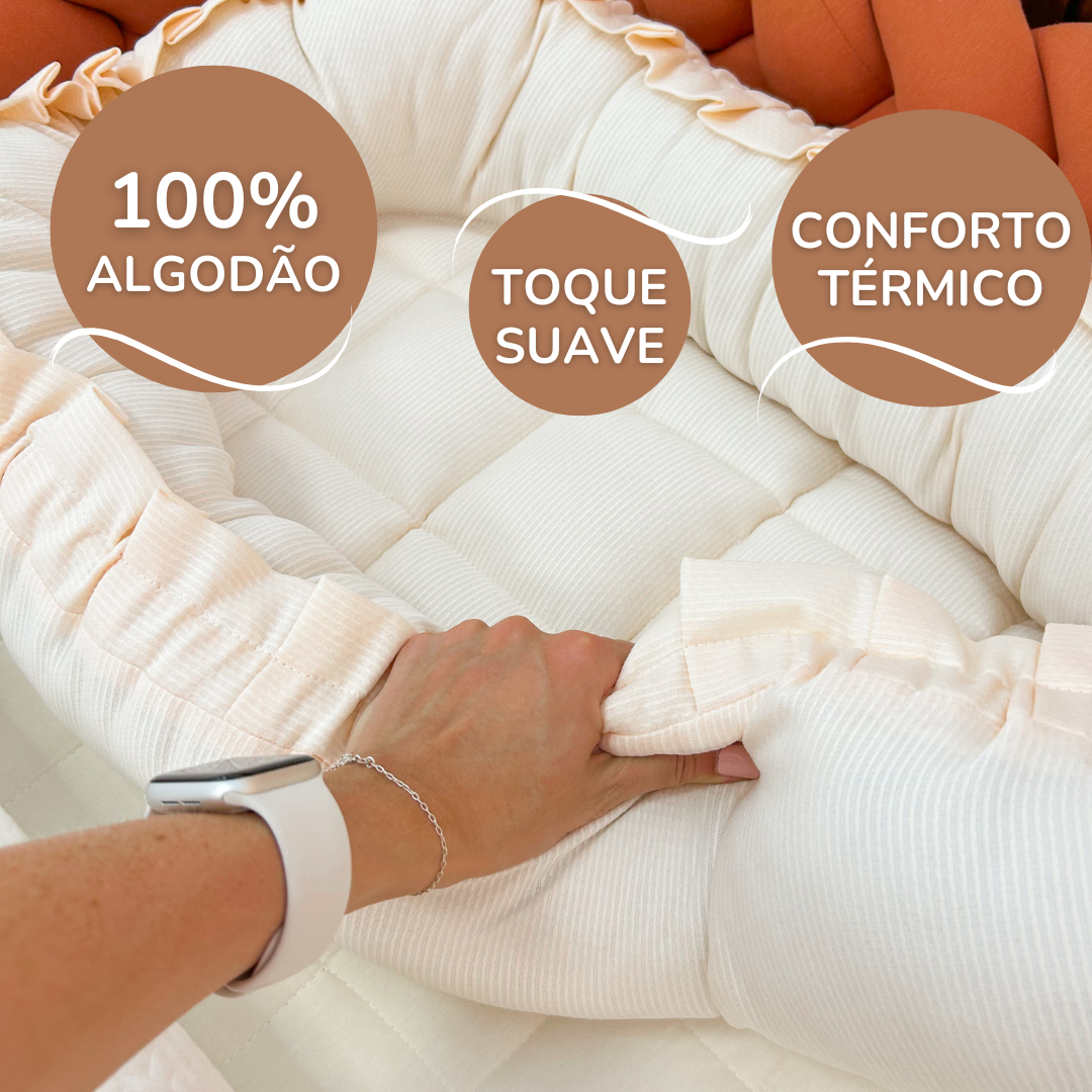 Ninho para Bebê Redutor de Berço 100% Algodão - Rose
