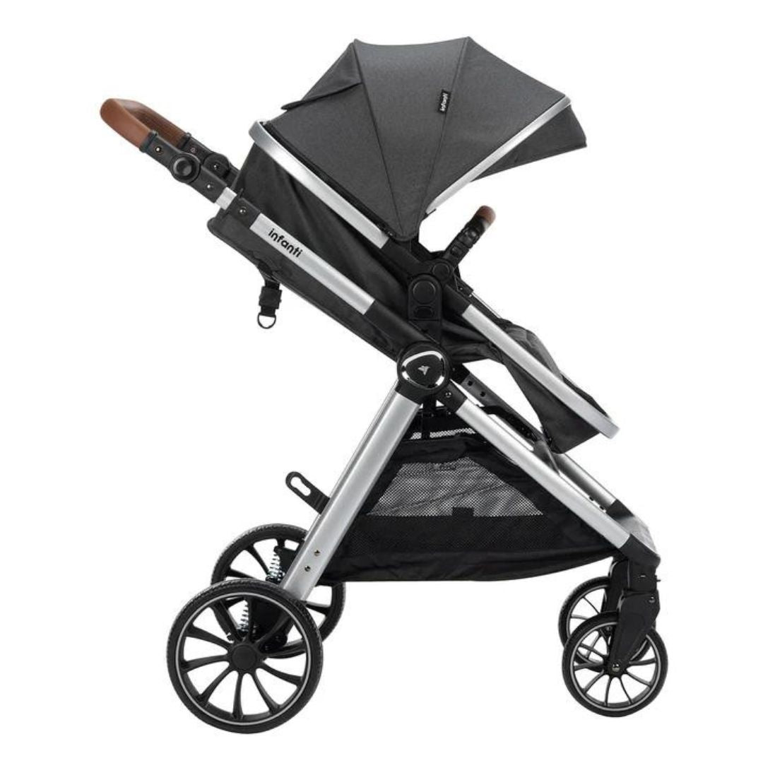 Carrinho Infanti Romanzo Trio Com Base Normal Preto Granizo
