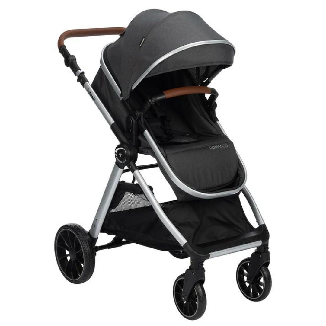 Carrinho Infanti Romanzo Trio Com Base Normal Preto Granizo