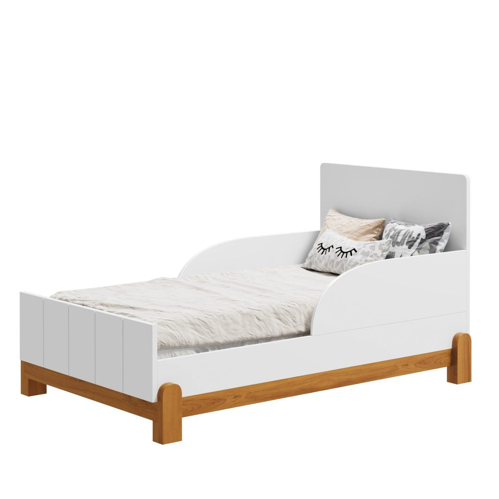 Berço Lotus com Friso Reller - Branco Fosco com Savana