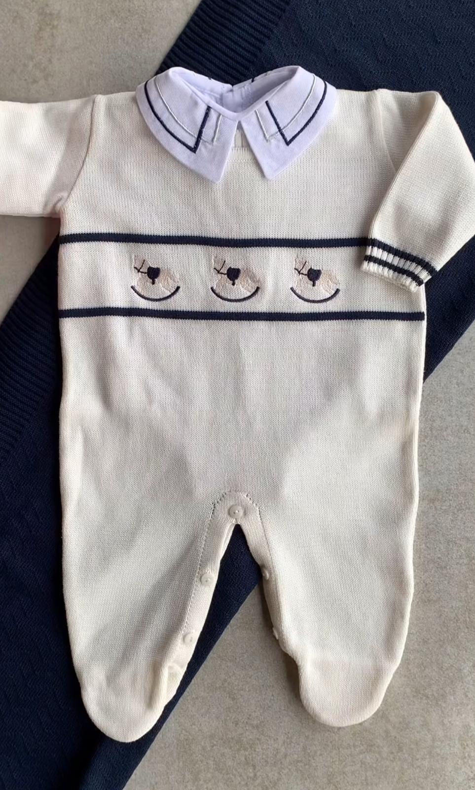 Kit Saída Maternidade Personalizável Completo Cavalinho Azul | Personalize Com o Nome do Seu Príncipe