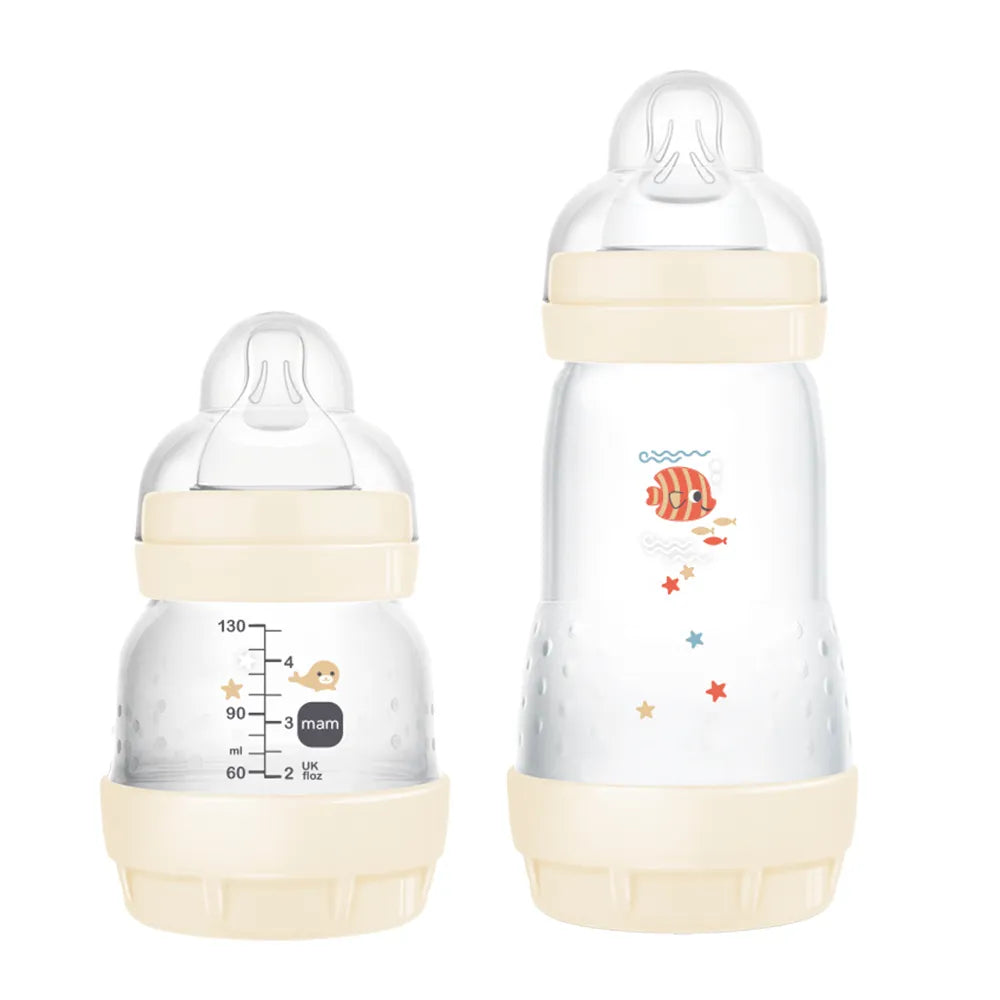 Kit Mamadeiras MAM Anticólica Fundo Do Mar Bege 130ml+260ml
