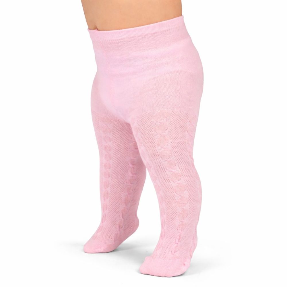 Meia Calça Bebê Menina Rendilhada Rosa