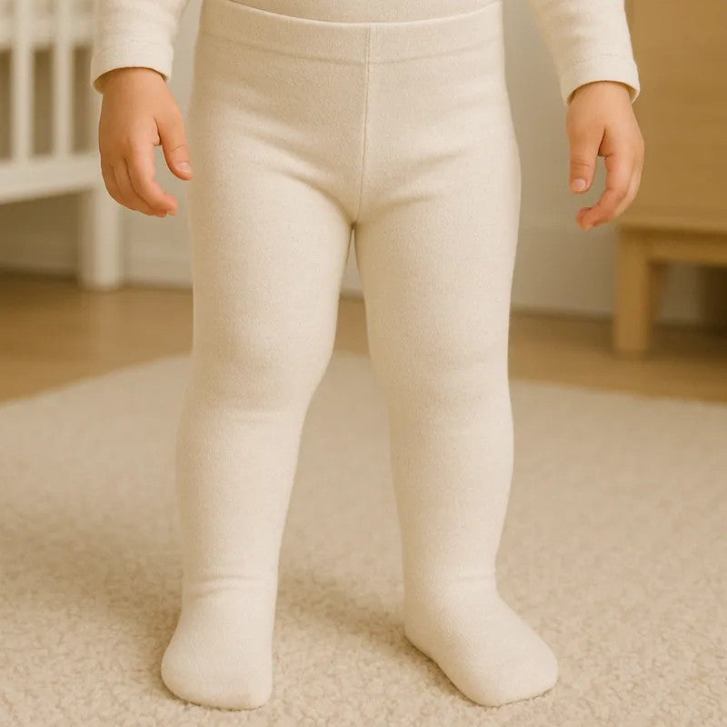 Meia Calça Infantil em Algodão Off White