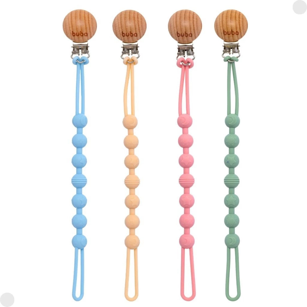 Prendedor De Chupeta Silicone Azul - Buba