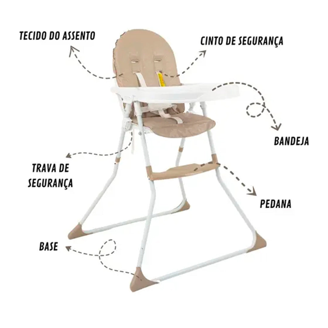 Cadeira de Alimentação Alta Premium - Rose