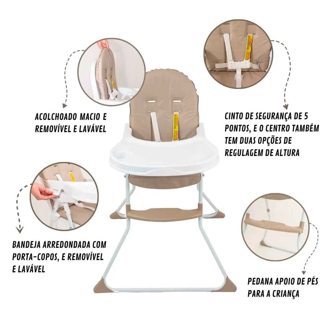 Cadeira de Alimentação Alta Premium - Rose