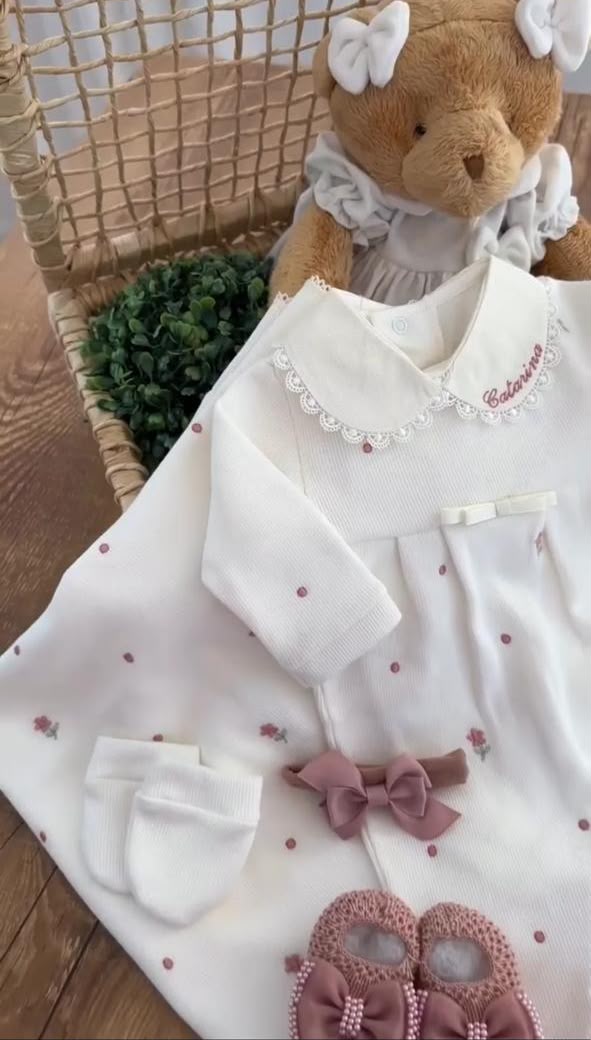 Saída De Maternidade Feminina Bebê algodão catarina- ACOMPANHA BODY