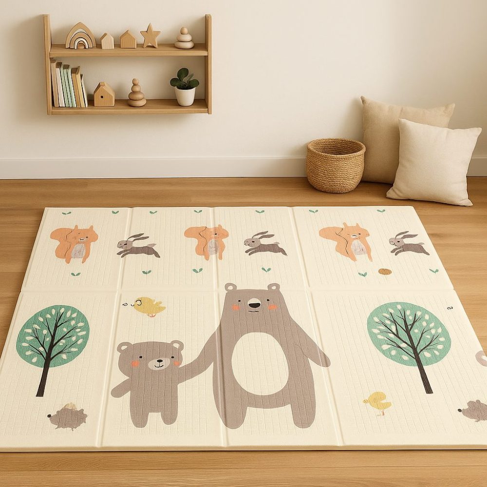 Tapete de Atividades Dupla Face 120cm x 120cm - Urso